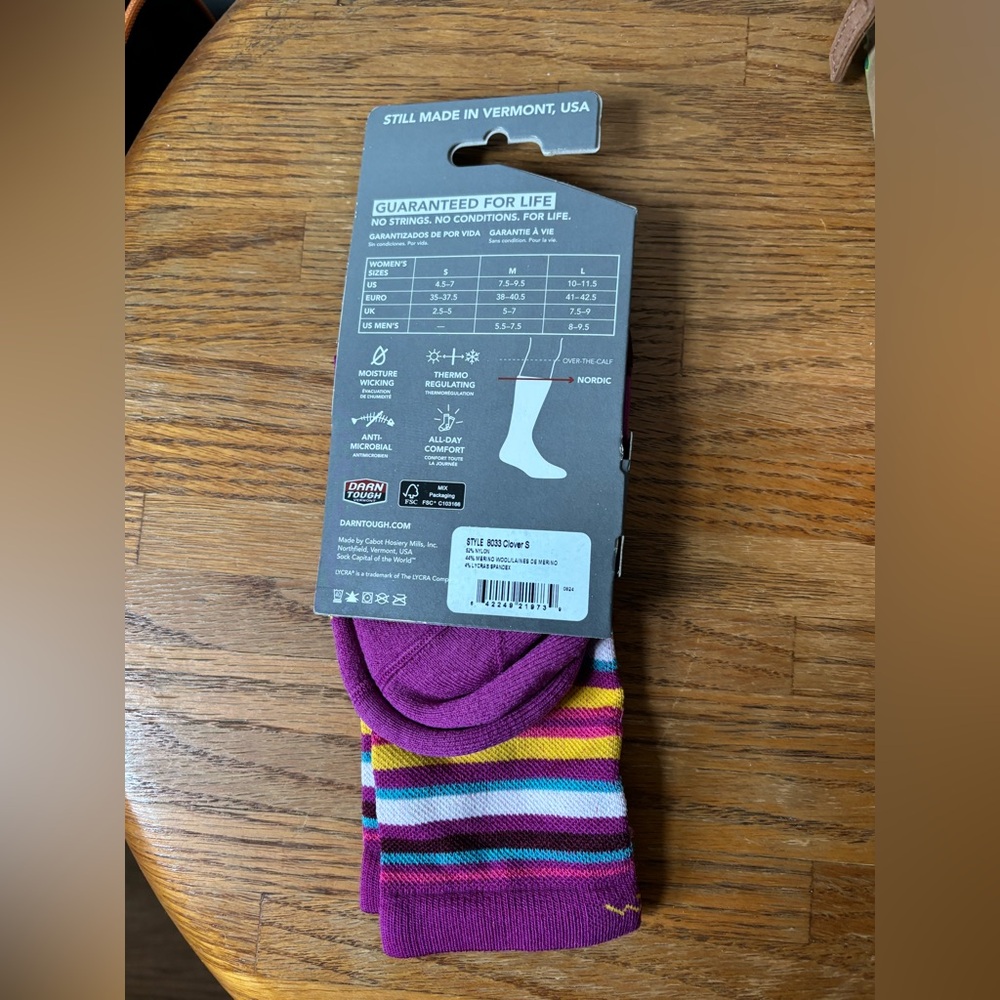 NWT Darn Tough Nordic Merino Wool Socks - Purple - Picture 2 of 2